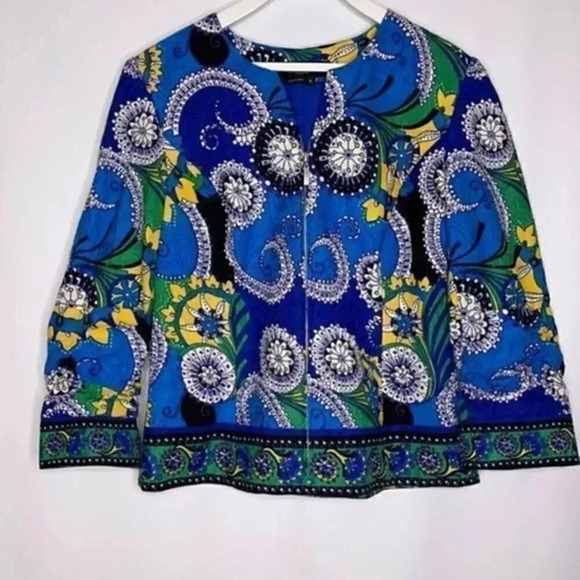 Peck & Peck jacket size 8 in blue tapestry - Picture 1 of 7